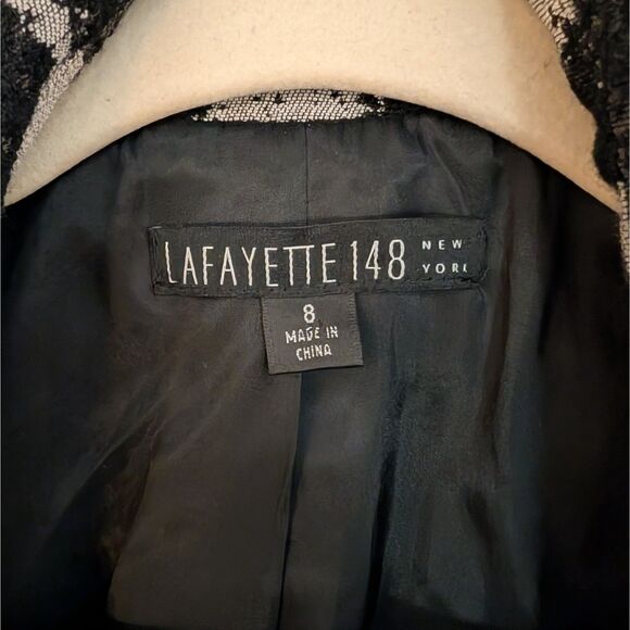 Lafayette 148 New York Blazer Size 8 Moto Jacket Wool Blend Shimmer - Picture 2 of 5